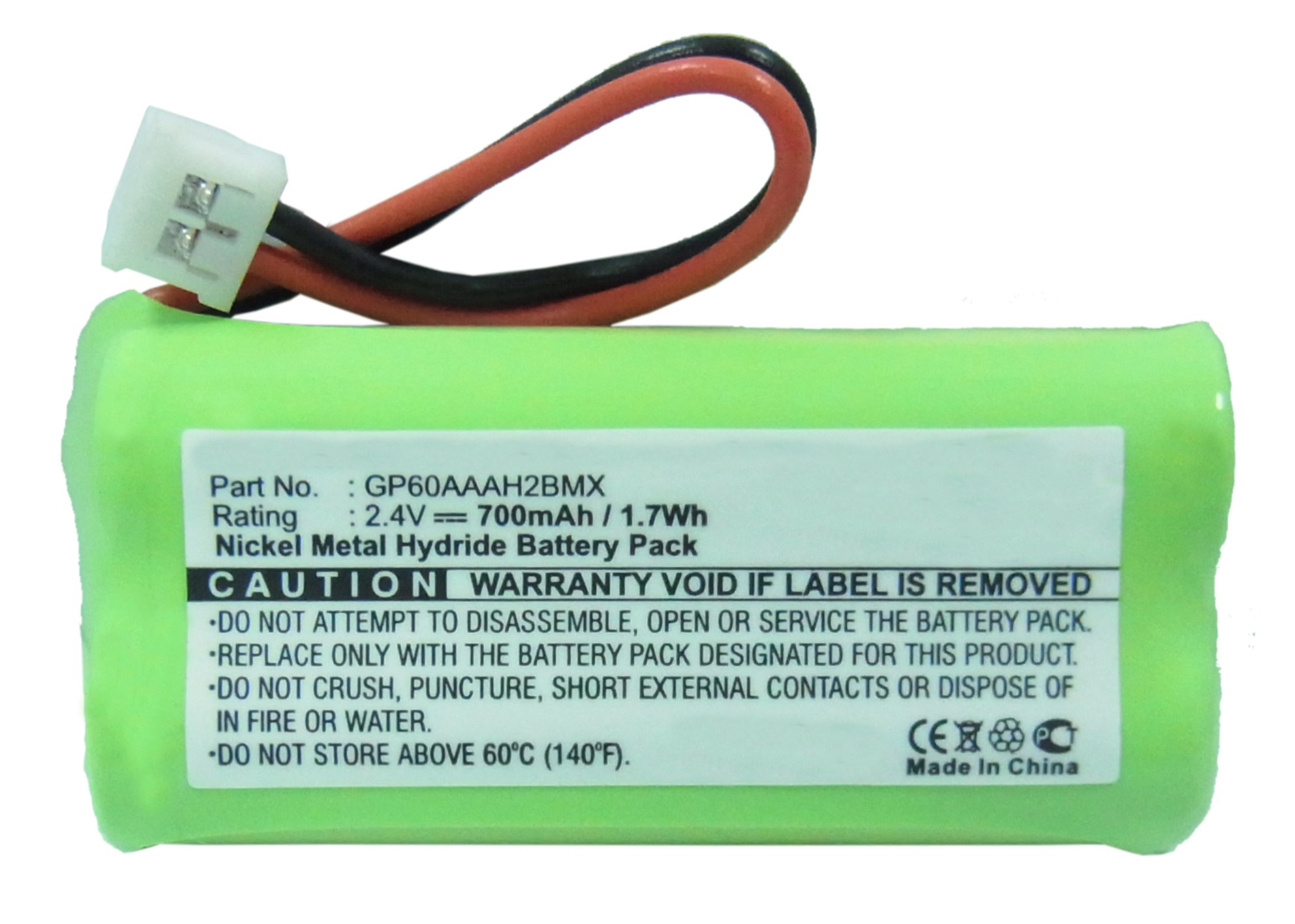 Synergy Digital Pager Battery, Compatible with CrystalCall GP60AAAH2BMX Pager Battery (Ni-MH, 2.4V, 700mAh)