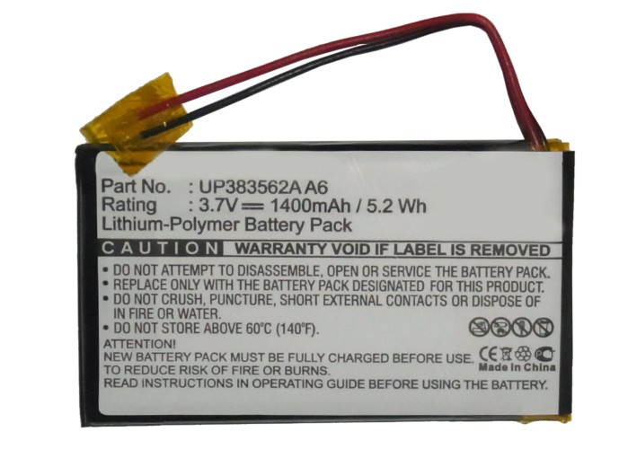 Synergy Digital PDA Battery, Compatible with Palm UP383562A A6 PDA Battery (Li-Pol, 3.7V, 1250mAh)