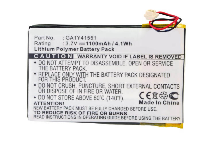 Synergy Digital PDA Battery, Compatible with Palm GA1Y41551 PDA Battery (Li-Pol, 3.7V, 1100mAh)