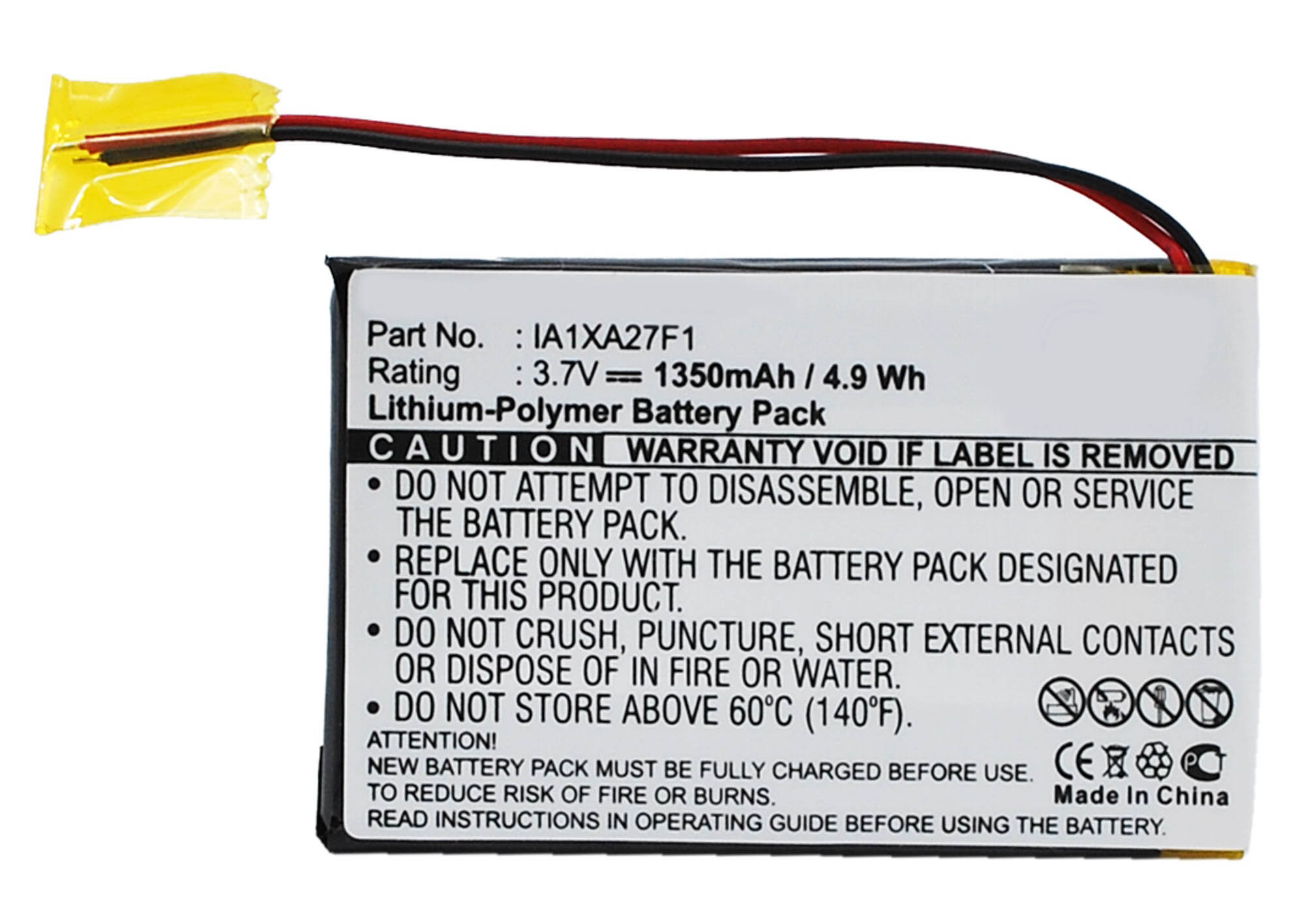 Synergy Digital PDA Battery, Compatible with Palm IA1XA27F1 PDA Battery (Li-Pol, 3.7V, 1350mAh)