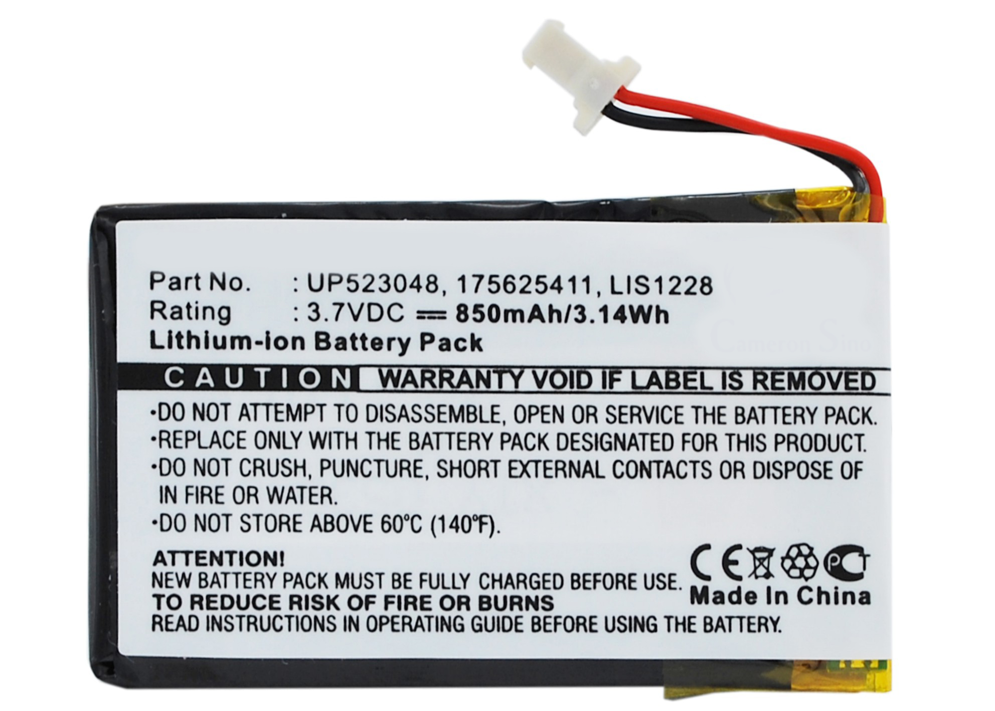Synergy Digital PDA Battery, Compatible with Sony UP523048 PDA Battery (Li-Pol, 3.7V, 850mAh)