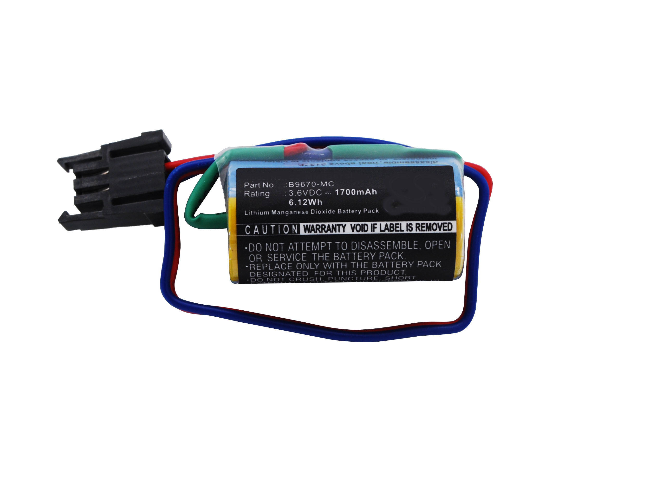 Synergy Digital PLC Battery, Compatible with Mitsubishi B9670MC PLC Battery (Li-MnO2, 3.6V, 1700mAh)