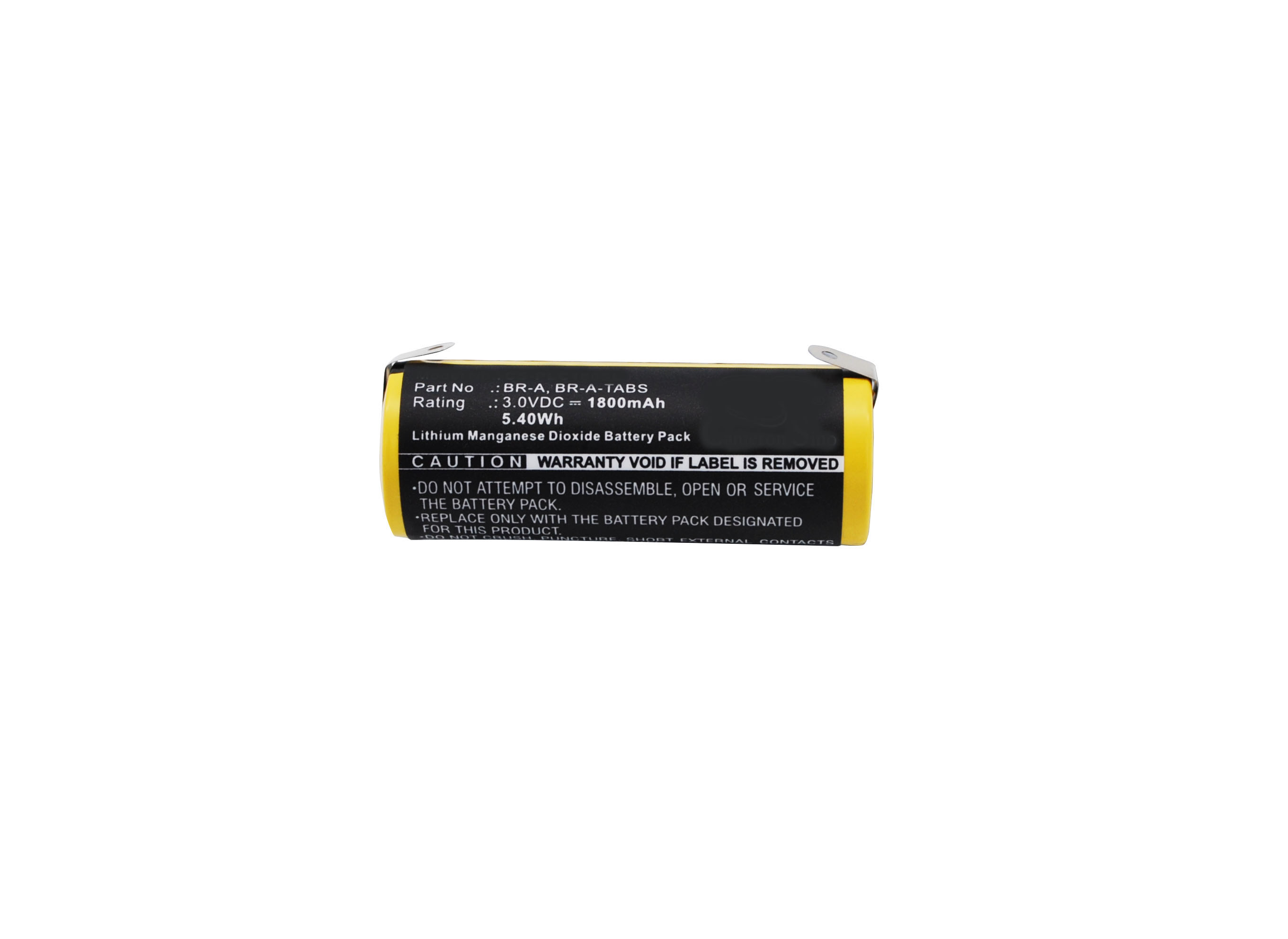 Synergy Digital Battery Compatible With Panasonic BR-A Replacement Battery - (Li-MnO2, 3V, 1800 mAh)