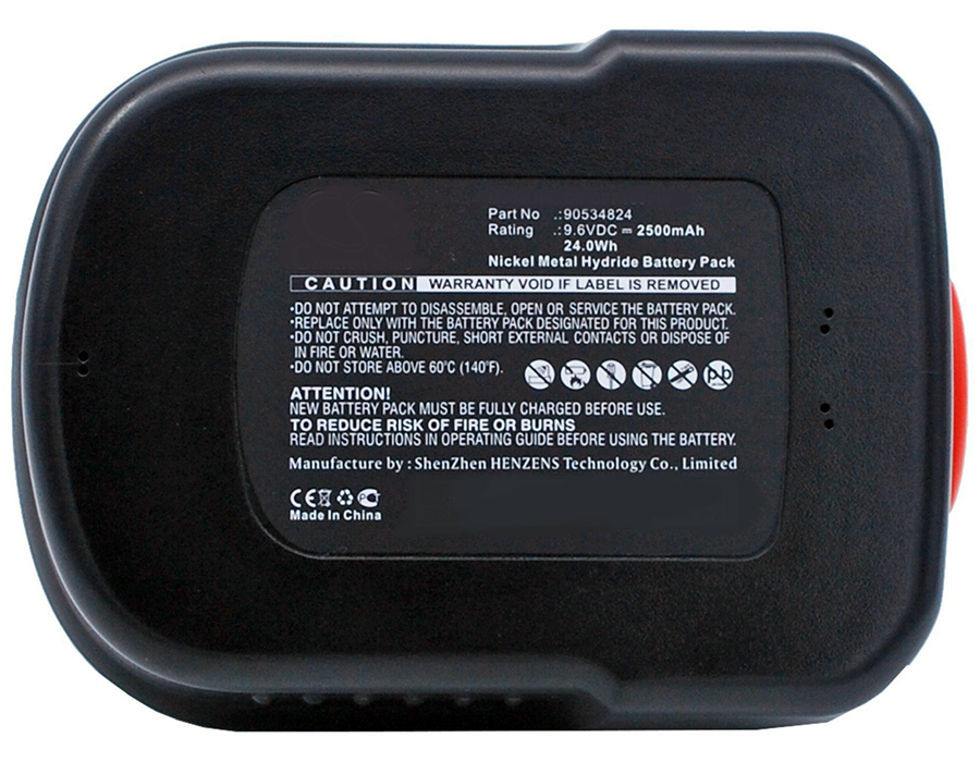 Synergy Digital Battery Compatible With Black & Decker 90534824 Power Tool Battery - (Ni-MH, 9.6V, 2500 mAh)