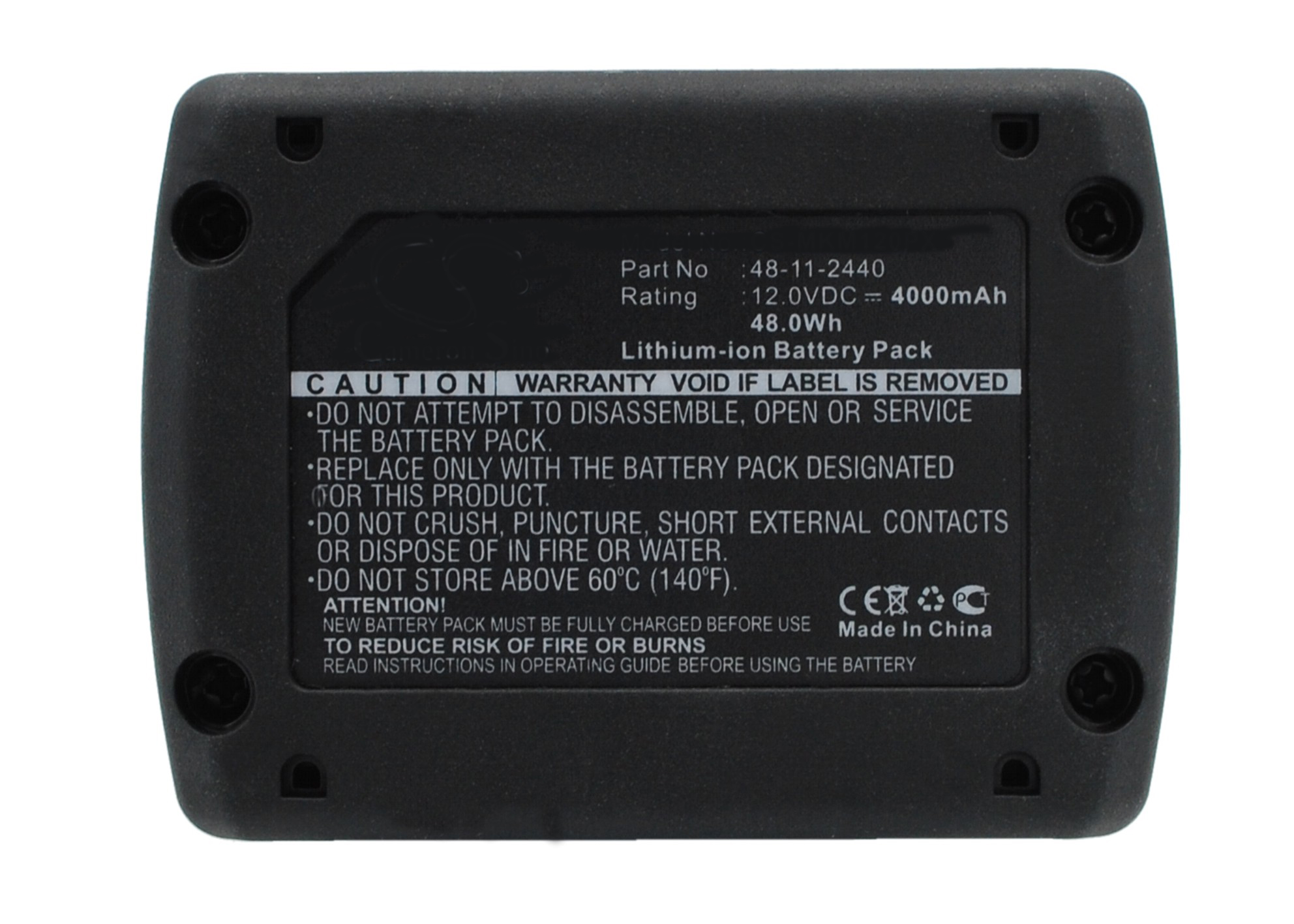 Synergy Digital Battery Compatible With Milwaukee 48-11-2440 Power Tool Battery - (Li-Ion, 12V, 4000 mAh)