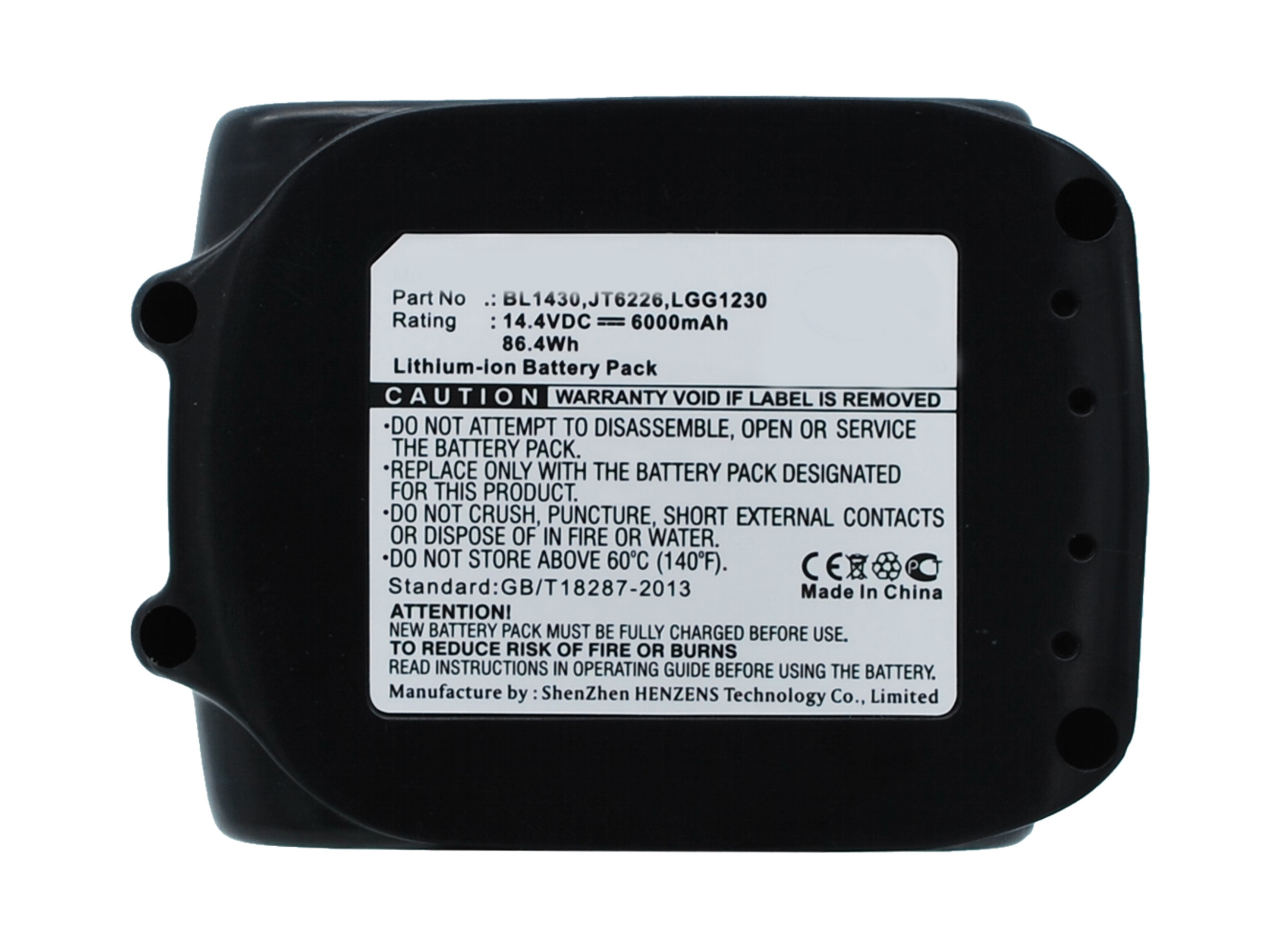 Synergy Digital Battery Compatible With Makita 194065-3 Power Tool Battery - (Li-Ion, 14.4V, 6000 mAh)