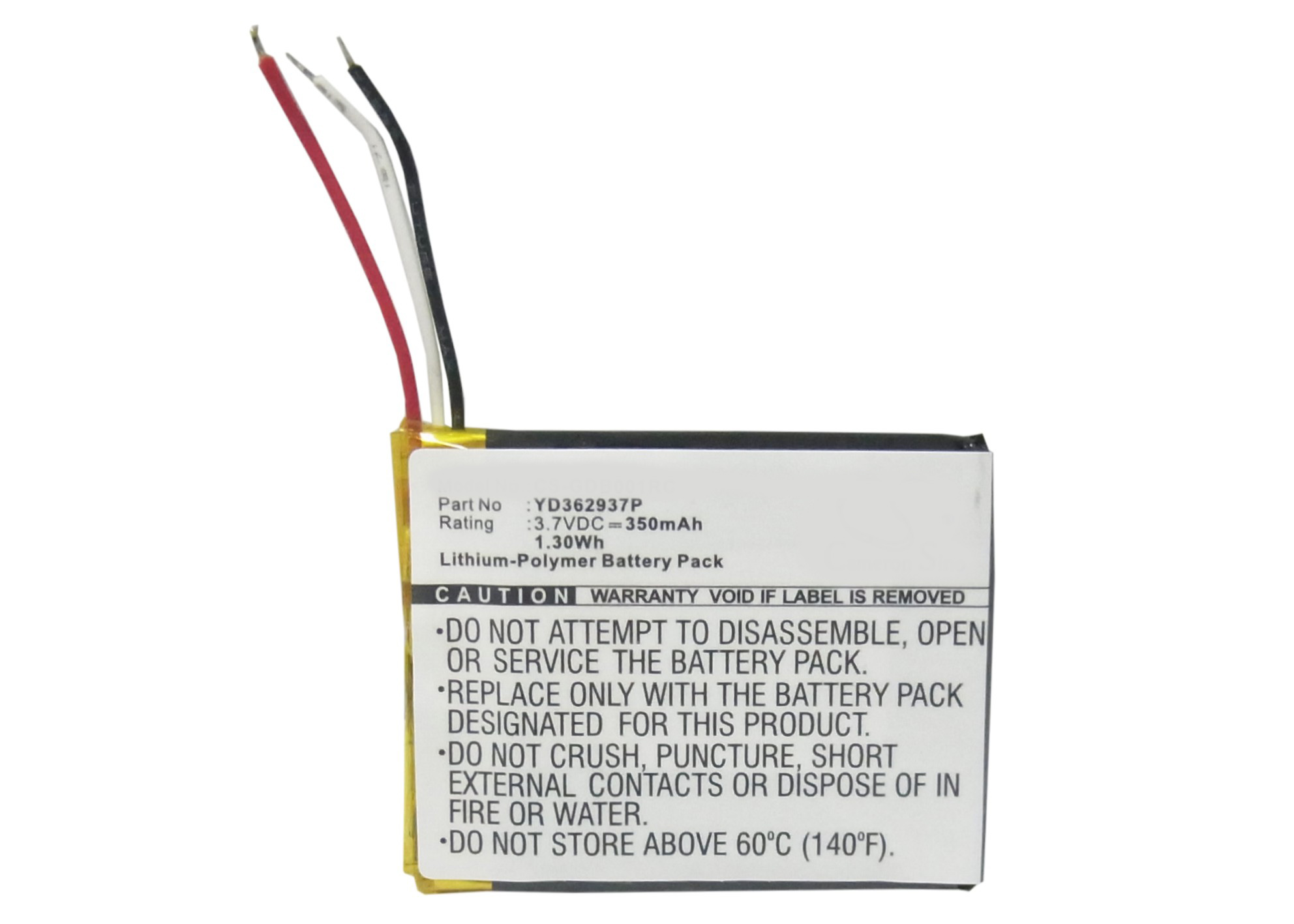 Synergy Digital Remote Control Battery, Compatible with GoPro YD362937P Remote Control Battery (Li-Pol, 3.7V, 350mAh)