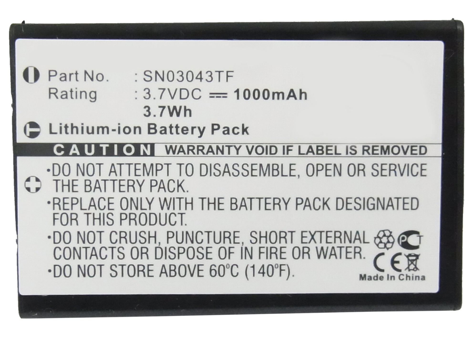 Synergy Digital Remote Control Battery, Compatible with Nevo HK-NP60-850 Remote Control Battery (Li-ion, 3.7V, 1000mAh)