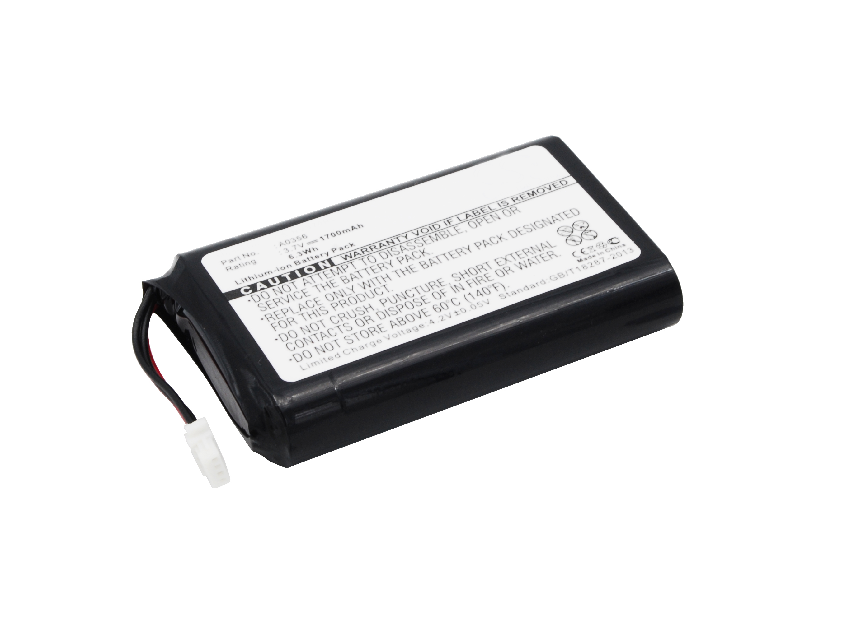 Synergy Digital Remote Control Battery, Compatible with Nevo A0356 Remote Control Battery (Li-ion, 3.7V, 1700mAh)