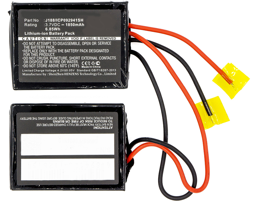 Synergy Digital Speaker Battery, Compatible with Beats J188/ICP092941SH Speaker Battery (Li-ion, 3.7V, 1850mAh)