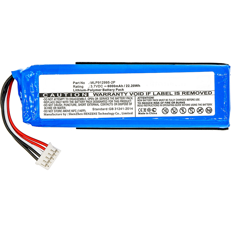 Synergy Digital Battery Compatible With JBL GSP1029102 Bluetooth Speaker Battery - (Li-Pol, 3.7V, 6000 mAh)
