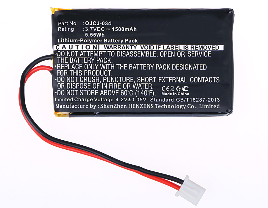 Synergy Digital Speaker Battery, Compatible with JVC OJCJ-034 Speaker Battery (Li-Pol, 3.7V, 1500mAh)