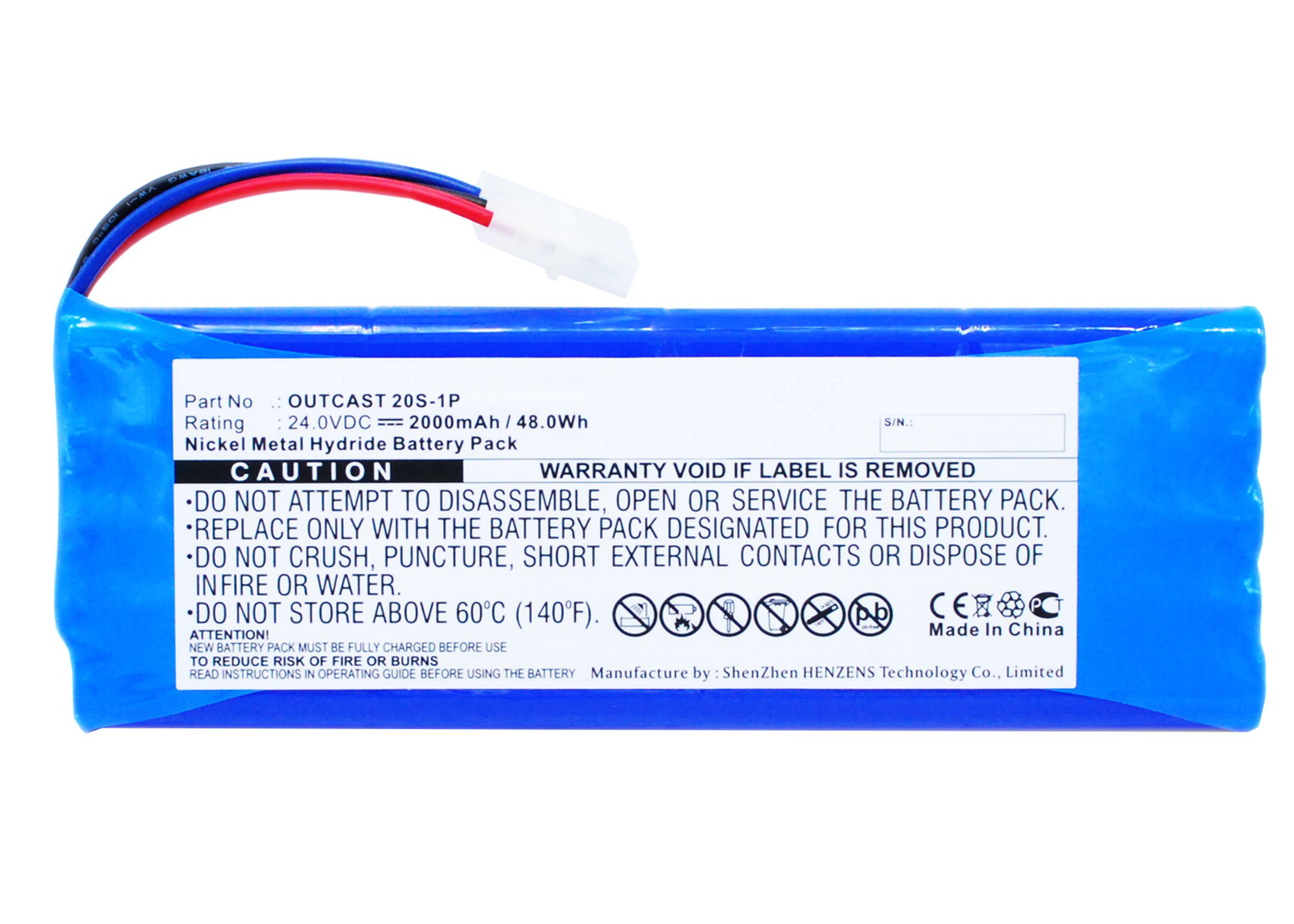 Synergy Digital Speaker Battery, Compatible with Soundcast OUTCAST 20S-1P Speaker Battery (Ni-MH, 24V, 2000mAh)