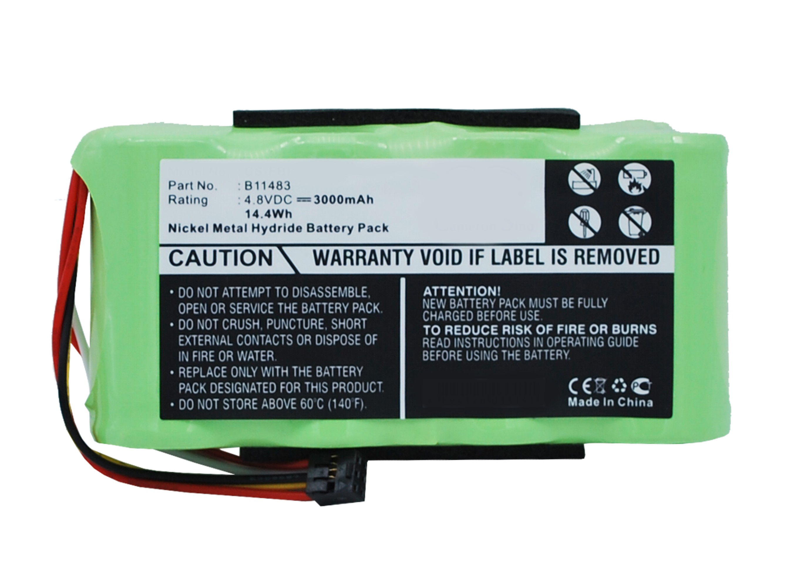 Synergy Digital Equipment Battery, Compatible with Fluke B11483 Equipment Battery (Ni-MH, 4.8V, 3000mAh)