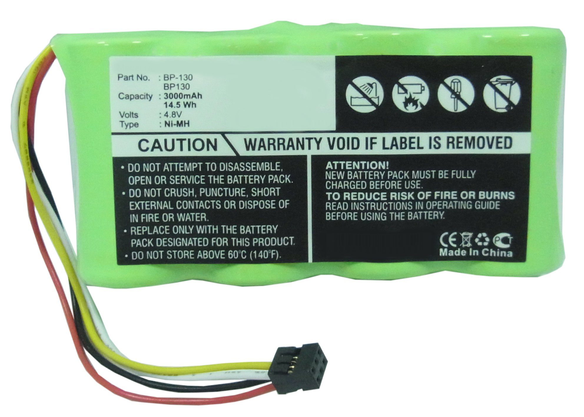 Synergy Digital Equipment Battery, Compatible with Fluke BP130 Equipment Battery (Ni-MH, 4.8V, 3000mAh)