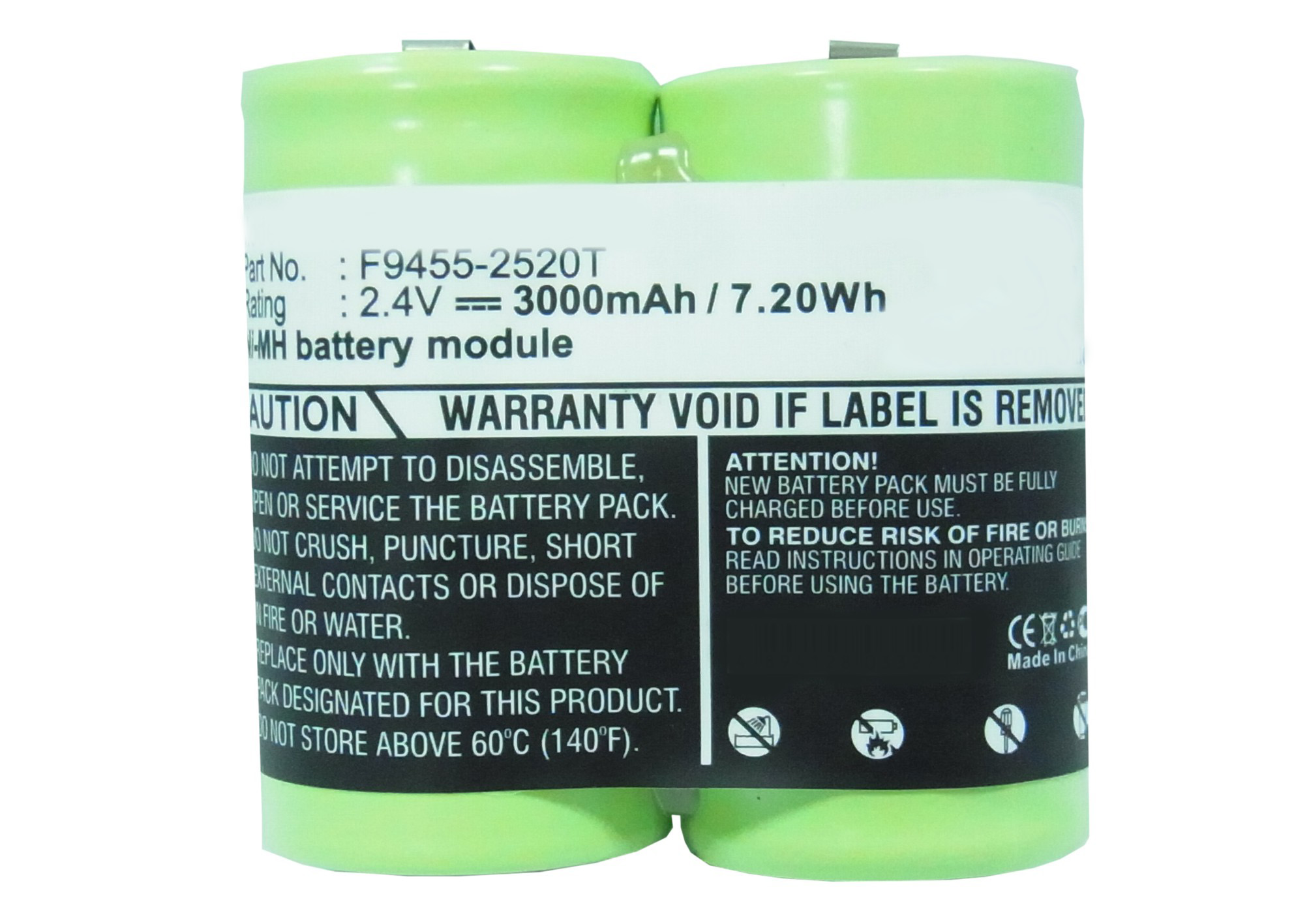 Synergy Digital Equipment Battery, Compatible with Fluke F9455-2520T Equipment Battery (Ni-MH, 2.4V, 3000mAh)