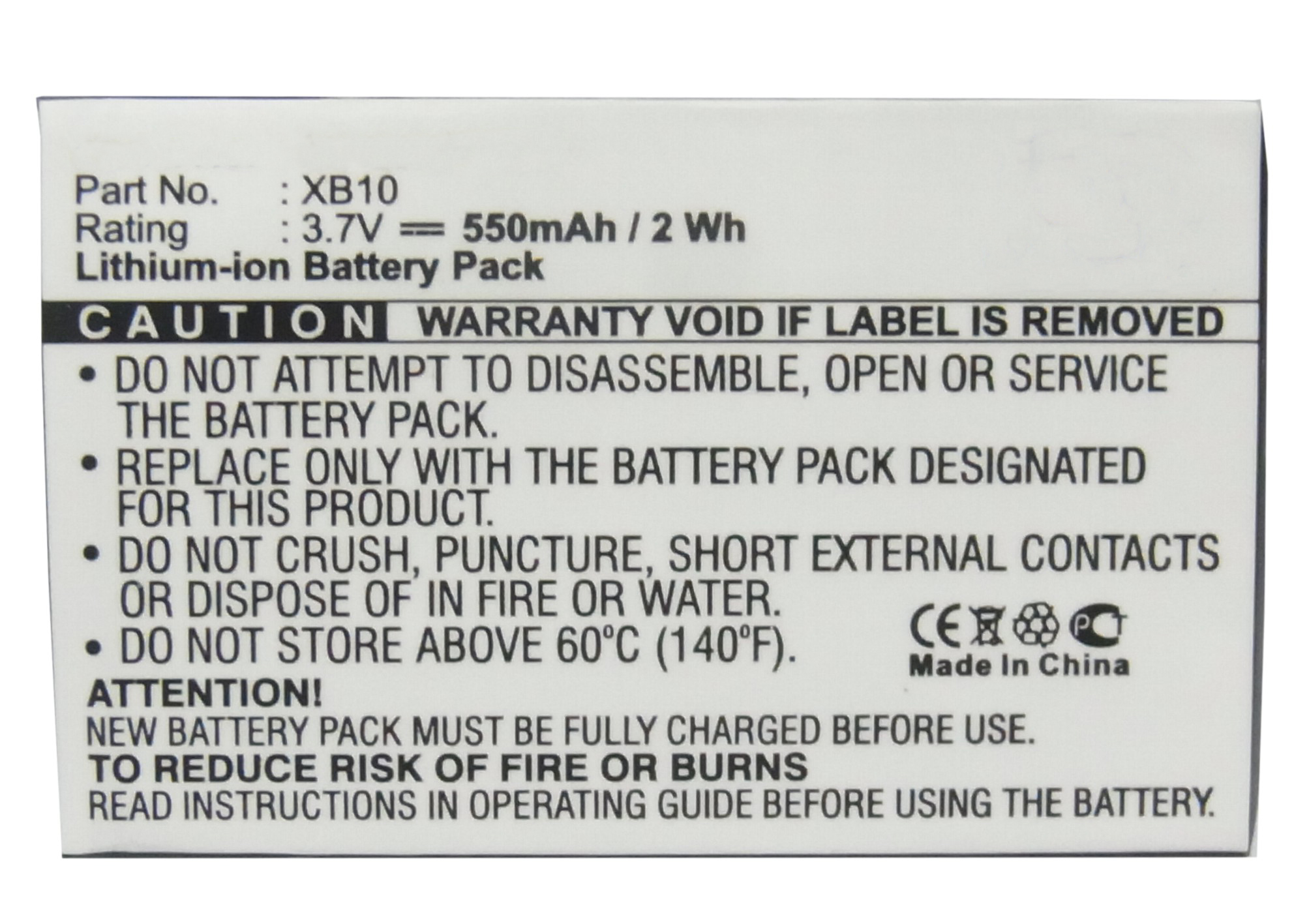 Synergy Digital 2-Way Radio Battery, Compatible with Xact Communication XB10 2-Way Radio Battery (Li-ion, 3.7V, 550mAh)