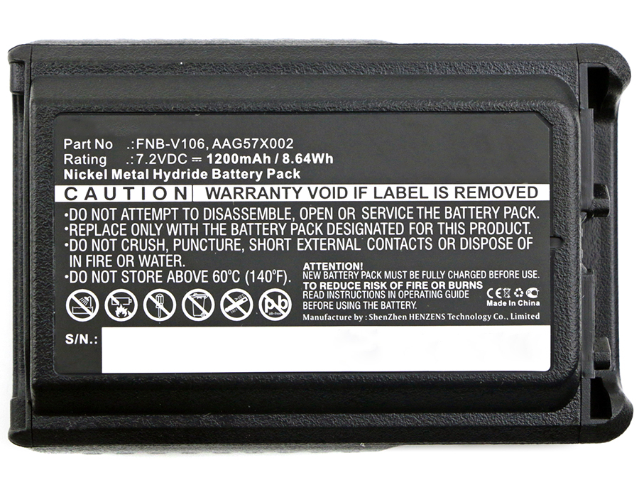 Synergy Digital Battery Compatible With Bearcom AAG57X002 2-Way Radio Battery - (Ni-MH, 7.2V, 1200 mAh)
