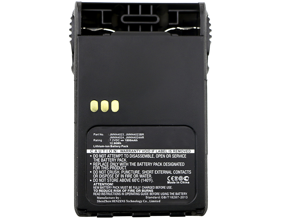 Synergy Digital 2-Way Radio Battery, Compatible with Motorola JMNN4023 2-Way Radio Battery (Li-ion, 7.2V, 1800mAh)