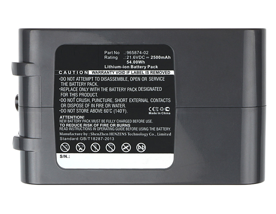 Synergy Digital Vacuum Cleaner Battery, Compatible with Dyson 965874-02 Vacuum Cleaner Battery (Li-ion, 21.6V, 2500mAh)