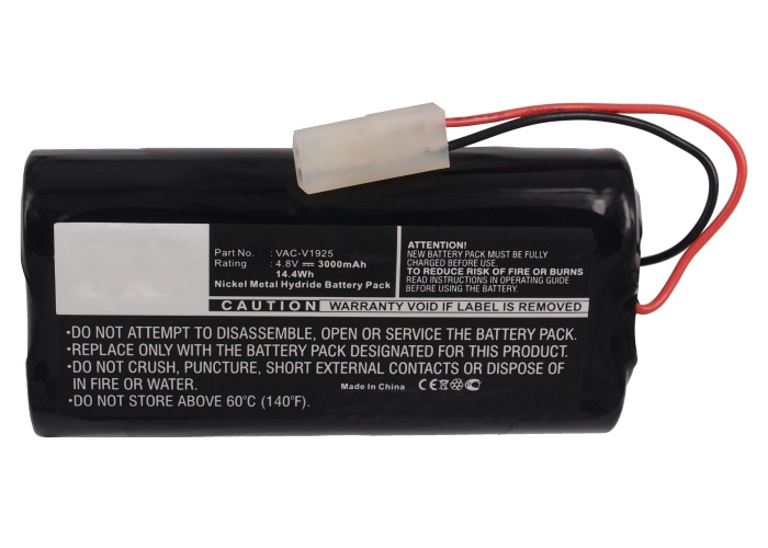 Synergy Digital Vacuum Cleaner Battery, Compatible with Euro Pro VAC-V1925 Vacuum Cleaner Battery (Ni-MH, 4.8V, 3000mAh)