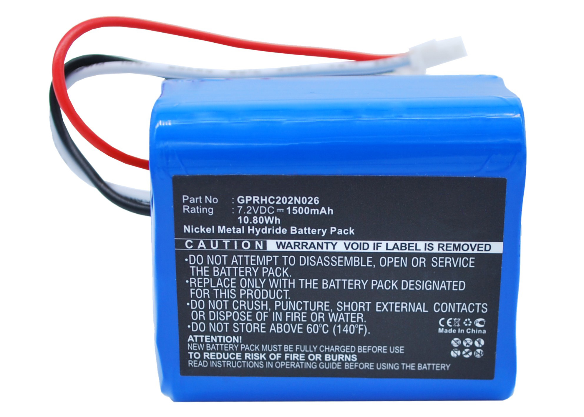 Synergy Digital Vacuum Cleaner Battery, Compatible with iRobot GPRHC202N026 Vacuum Cleaner Battery (Ni-MH, 7.2V, 1500mAh)