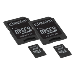 2 x 2GB microSDHC™ Memory Card with SD™ Adapter (2 Pack)