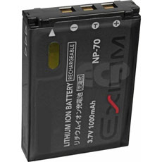 NP-70 Lithium-Ion Battery - Rechargeable Ultra High Capacity (900 mAh) - replacement for Casio NP-70 Battery
