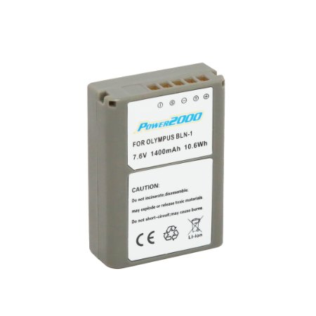 SDBLN1 Lithium-Ion Ultra High Capacity (1400mAh 7.4V) Rechargeable Battery- Replacement for the Olympus BLN-1 Battery