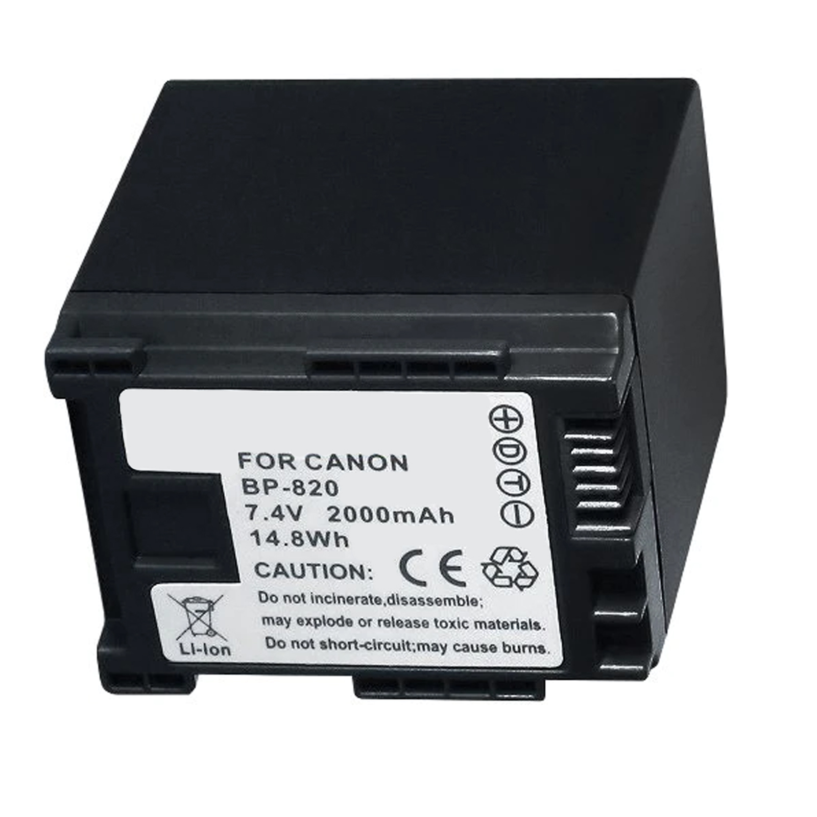 BP-820 Lithium-ion Battery - Ultra High Capacity (2000 mAh 7.4V) - Replacement for the Canon BP-820 Camera Battery