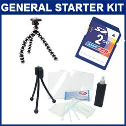 Starter Accessory Kit - Includes Flexible Tripod, Cleaning Kit, 2GB SD Memory Card