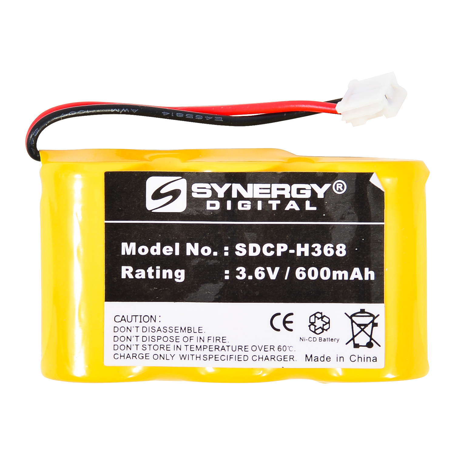 BATT-5922 - Ni-CD, 3.6 Volt, 600 mAh, Ultra Hi-Capacity Battery - Replacement Battery for Rechargeable Cordless Phone Battery