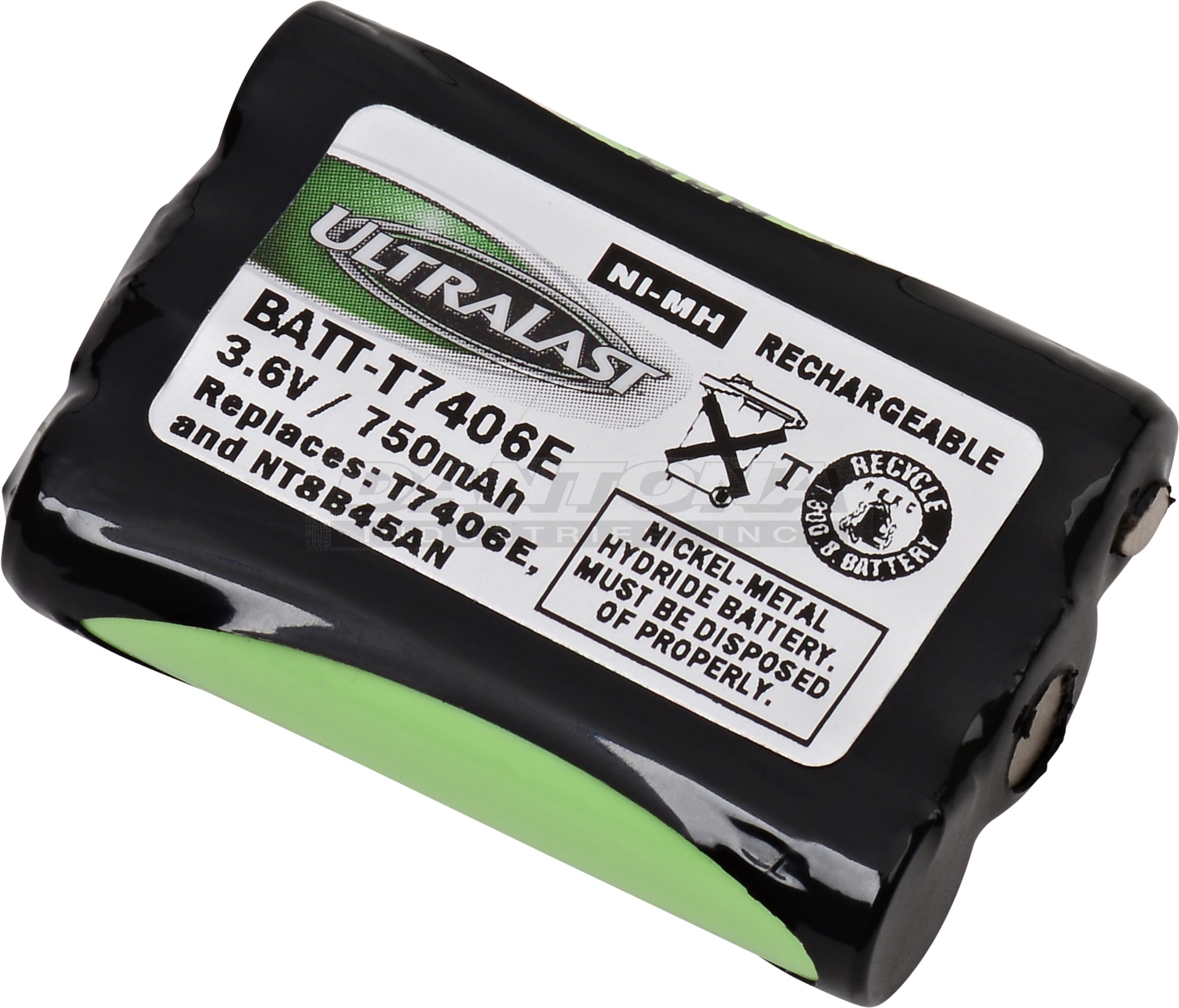 BATT-T7406E - Ni-MH,3.6 Volt, 750 mAh, Ultra Hi-Capacity Battery - Replacement Battery for Nortel N0063835 Cordless Phone Battery