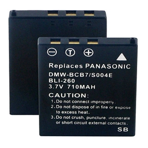 BLI-260 Li-Ion Battery - Rechargeable Ultra High Capacity (Li-Ion 3.7V 710mAh) - Replacement For Panasonic DMW-BCB7 Digital Camera Battery