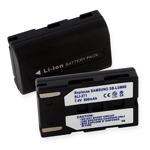 BLI-271 Li-Ion Battery - Rechargeable Ultra High Capacity (Li-Ion 7.4V 800mAh) - Replacement For Samsung SB-LS80 Camcorder Battery