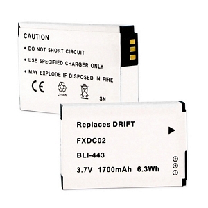 BLI-443 LI-ION Battery - Rechargeable Ultra High Capacity (LI-ION 3.7V 1700mAh) - Replacement For Drift FXDC02 Digital Camera Battery