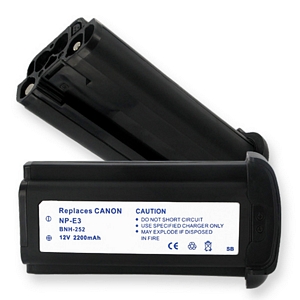 BNH-252 NiMH Battery - Rechargeable Ultra High Capacity (NiMH 12V 2200mAh) - Replacement For Canon NP-E3 Digital Camera Battery