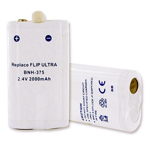 BNH-375 NiMH Battery - Rechargeable Ultra High Capacity (NiMH 2.4V 2000mAh) - Replacement For Flip Ultra Digital Camera Battery