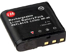 CTA NP-40 Lithium-Ion Battery (3.7v 1300mAh) - replacement for Casio NP-40