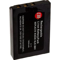 CTA Lithium-Ion Battery (3.7v 1800mAh) - replacement for Kodak KLIC-5001 Battery