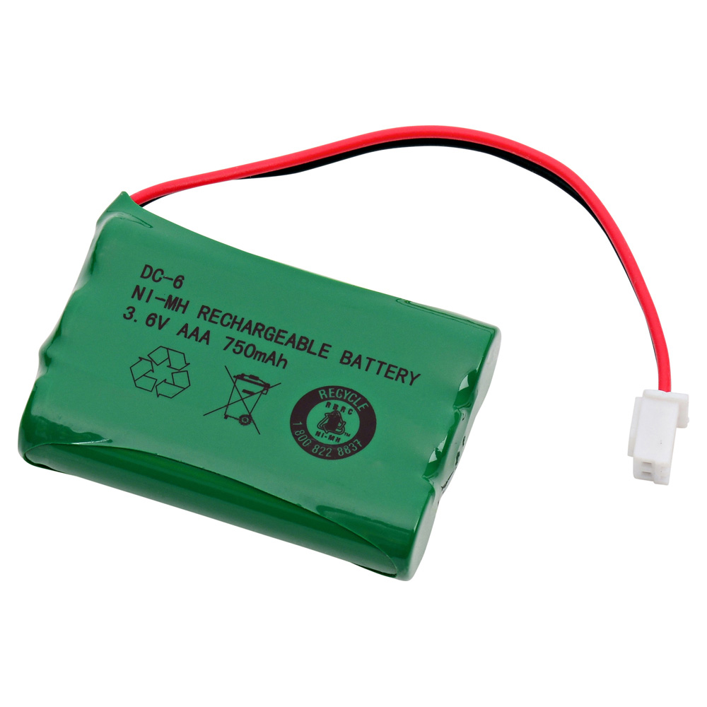 DC-6 Ultra High Capacity (Ni-MH, 3.6V, 750 mAh) Battery - Replacement for Interstate - NIC0927, Teledex - DCT1910, Telematrix - 985591, Tri-Tronics - 1038100 Batteries