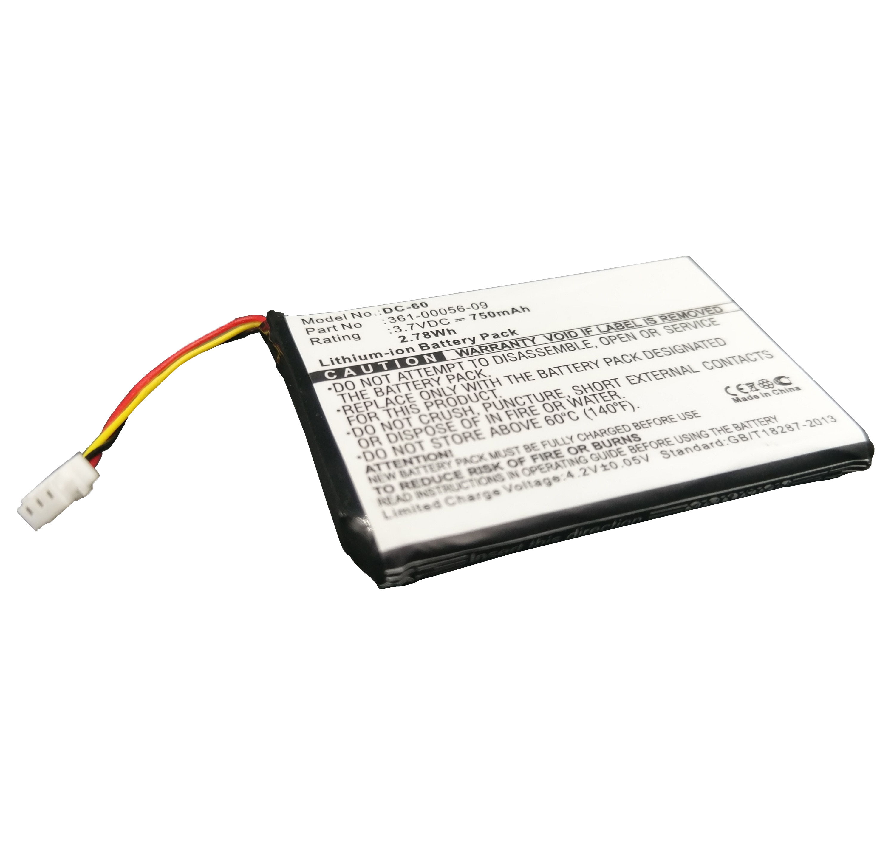 DC-60 Ultra High Capacity (Li-Ion, 3.7V, 750 mAh) Battery - Replacement for Garmin - 361-00056-07, Garmin - 361-00056-09, Garmin - 010-11925-10 Batteries