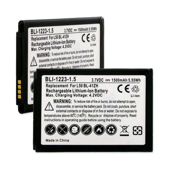 BLI-1223-1.5 LI-ION Battery - Rechargeable Ultra High Capacity (LI-ION 3.7V 1500mAh) - Replacement For LG  BL-41ZH Cellphone Battery