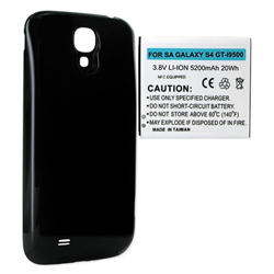BLI-1341-5.2B Li-Ion Extended Battery - Ultra High Capacity (5200 mAh) Equipped With NFC - Replacement For Samsung Galaxy S4 Cellphone Battery - Includes A Black Cover