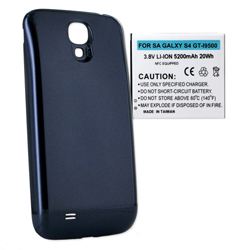 BLI-1341-5.2BU Li-Ion Extended Battery - Ultra High Capacity (5200 mAh) Equipped With NFC - Replacement For Samsung Galaxy S4 Cellphone Battery - Includes A Blue Cover