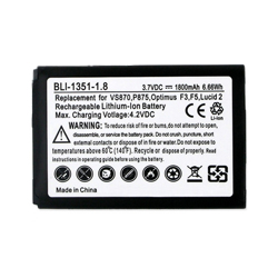 BLI-1351-1.8 Li-Ion Battery - Rechargable Ultra High Capacity (Li-Ion 3.7V 1800mAh) - Replacement For LG BL-59JH Cellphone Battery