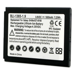 BLI-1365-1.9 Li-Ion Battery - Rechargable Ultra High Capacity (Li-Ion 3.8V 1900 mAh) - Replacement For Samsung B500BE Cellphone Battery