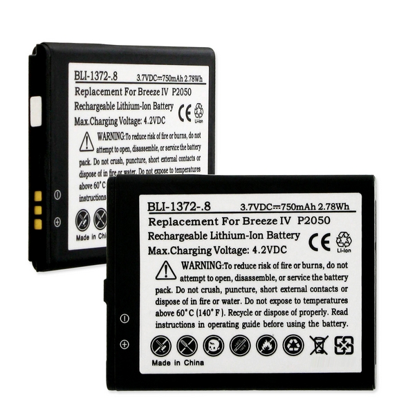 BLI-1372-.8 LI-ION Battery - Rechargeable Ultra High Capacity (LI-ION 3.7V 750mAh) - Replacement For Pantech PBR-40C Cellphone Battery