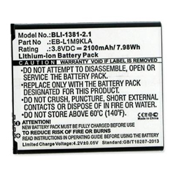 BLI-1381-2.1 Li-Ion Battery - Rechargable Ultra High Capacity (Li-Ion 3.8V 2100 mAh) - Replacement For Samsung EB-L1M9KLA Cellphone Battery