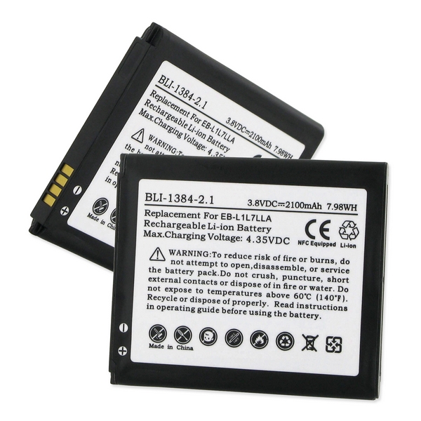 BLI-1384-2.1 Li-Ion Battery - Rechargable Ultra High Capacity (Li-Ion 3.8V 2100 mAh ) - Replacement For Samsung EB-BL1L7LLA Battery